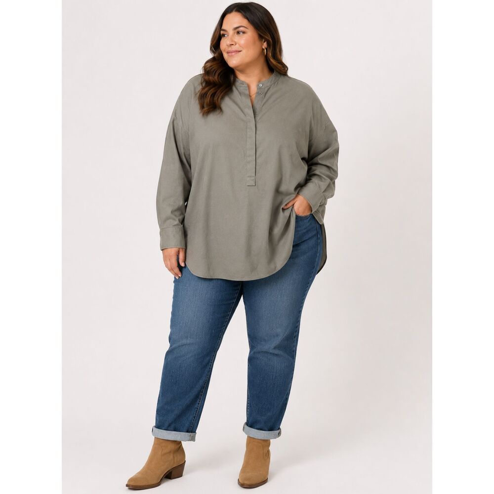 COS Olive Green Popover Tunic Shirt Women’s US 14 / Plus 2XL